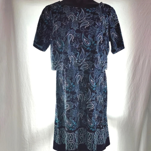 Anthony Richards Faux 2 Piece Paisley Dress ❤️ - Picture 1 of 10